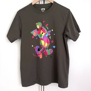 UNIQLO Mickey Mouse Abstract Colorful Tee Size Large Maximalism Streetwear Disne